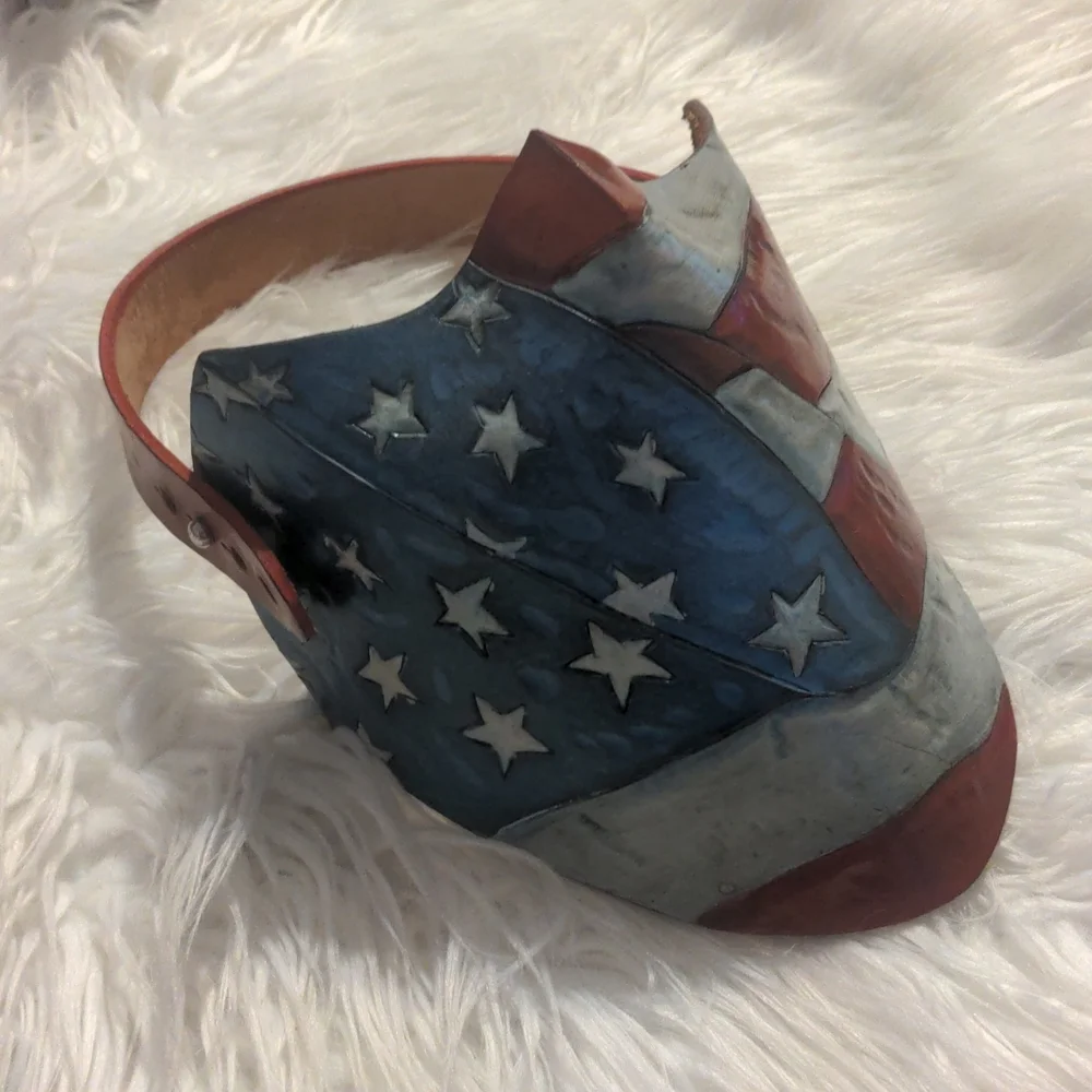 Handmade custom American flag face shield